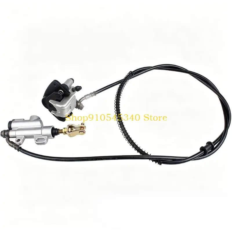 U2JA Rear Foot Brake Brake Pump Caliper Set with Hydraulic Hose, Integrated Brake Assembly for 50-110CC Repair Use and Worn Rear