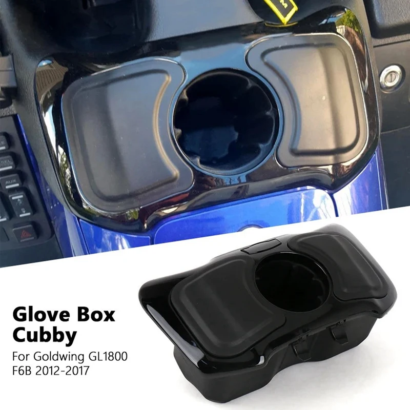 Motorcycle Glove Box Cubby Storage Box With Cup Holder For Honda Goldwing GL1800 Gold Wing F6B 2012-2017