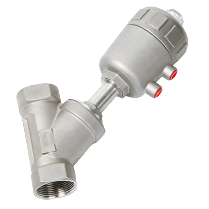 FAST-304 Stainless Steel Y-Type Pneumatic Angle Seat Valve 4-Point High Temperature Steam Internal Line Seat Valve DN15