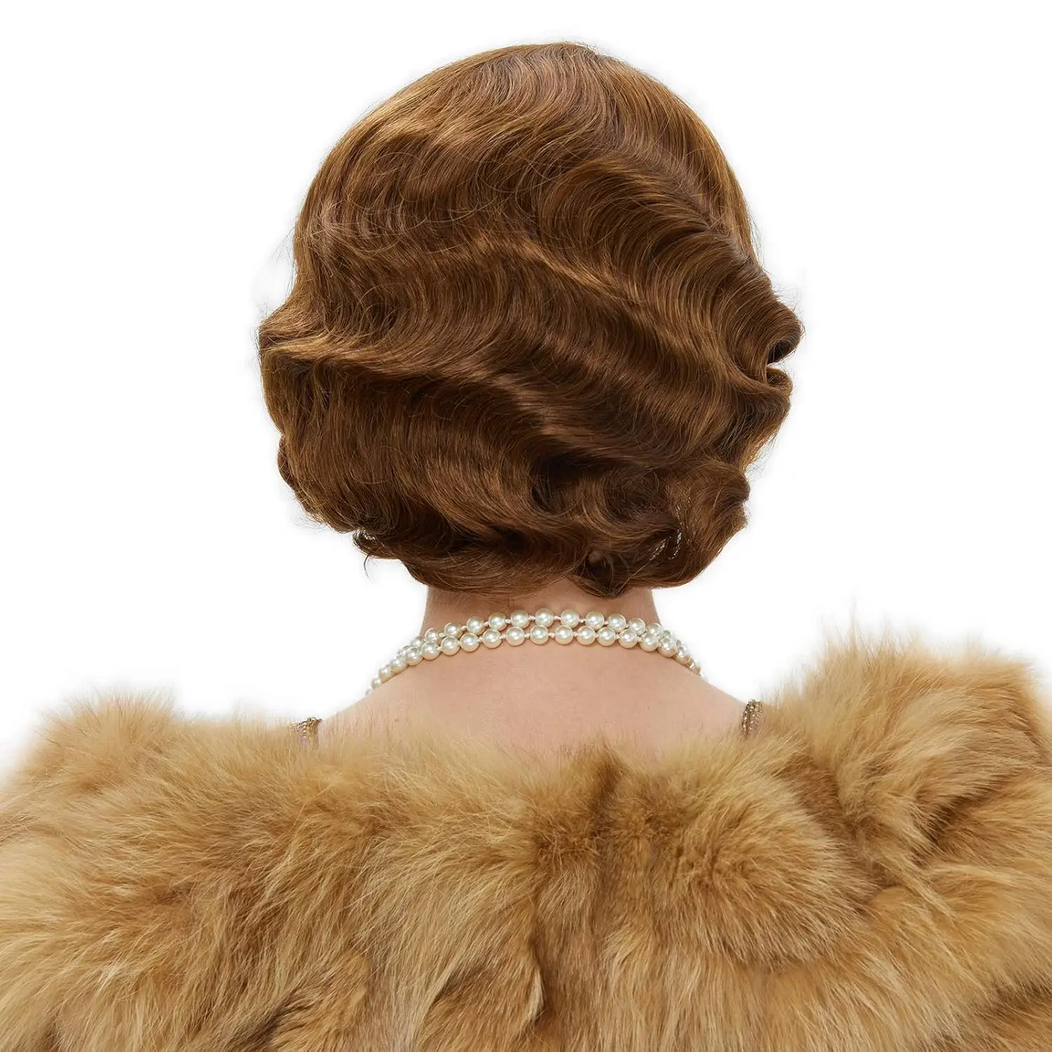 Synthetic 20S Finger Wave Wig Flapper Short Curly Hair for Women 1920s Cosplay Costume Halloween Party Daily Everyday Wear