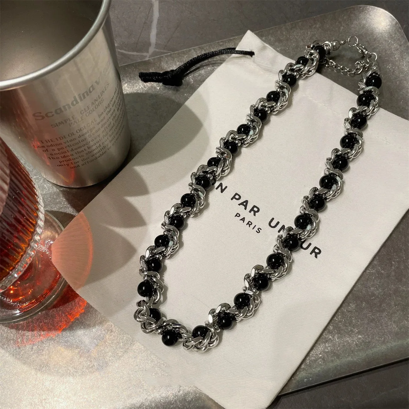 Edelstahl Perlen Kette Armband Für Frauen Männer Trend Silber Farbe Y2K Hip Hop Schmuck Geschenk Freunde Liebhaber Zubehör