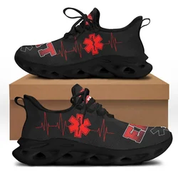 CYWGIFT 2022 Hot Sale Flat Shoes Fashion Paramedic EMT EMS Pattern Mesh Sneakers for Women Breathable light Footwear Zapatillas