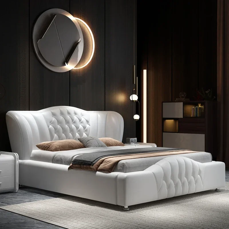 Headboard Designer Frame Bed Luxury King Queen Unique Modular Double Bed Frame Hotel Modern Cama