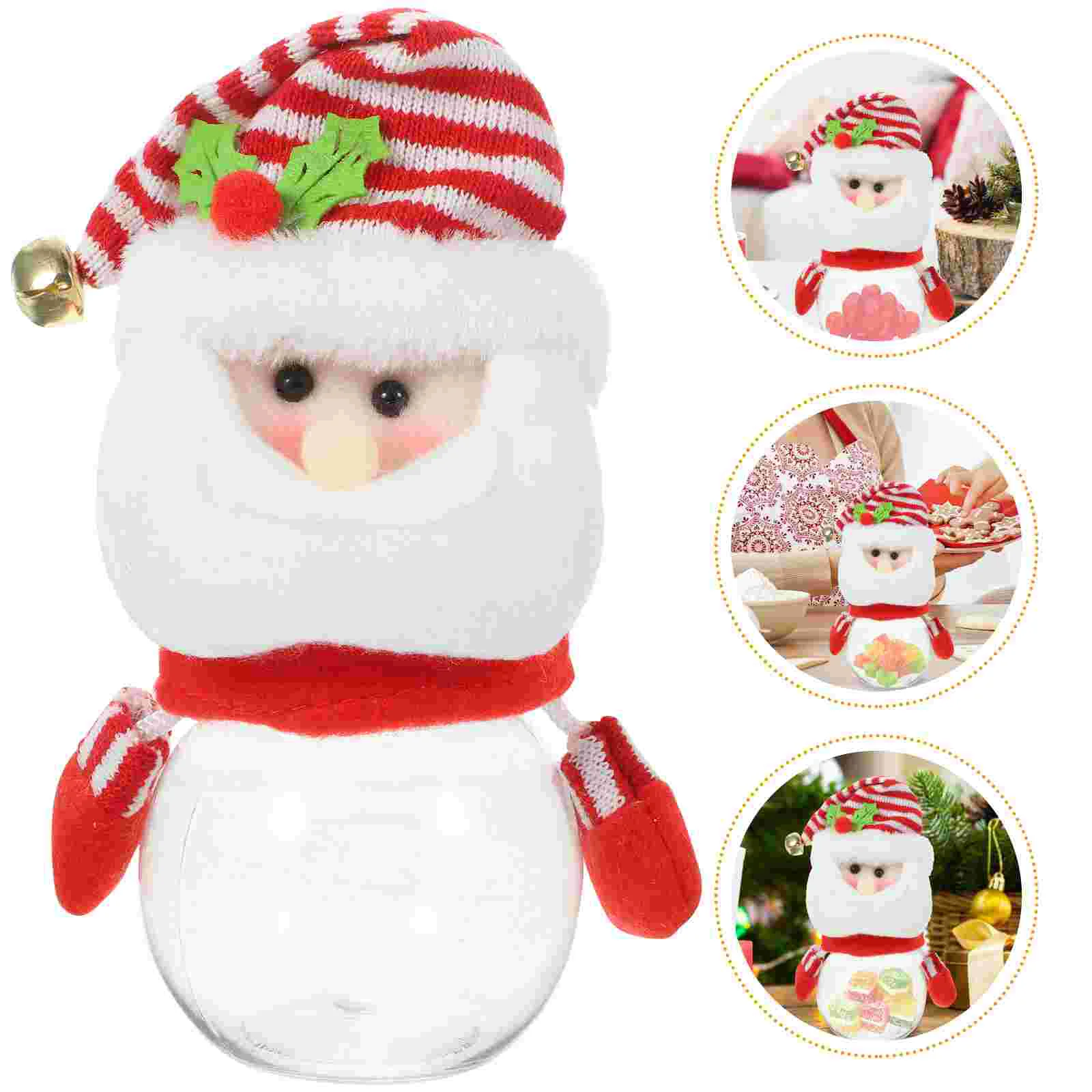 

Props Candy Basket Santa Claus Snowman Elder Christmas Tree Decorations Plastic Creative Jar