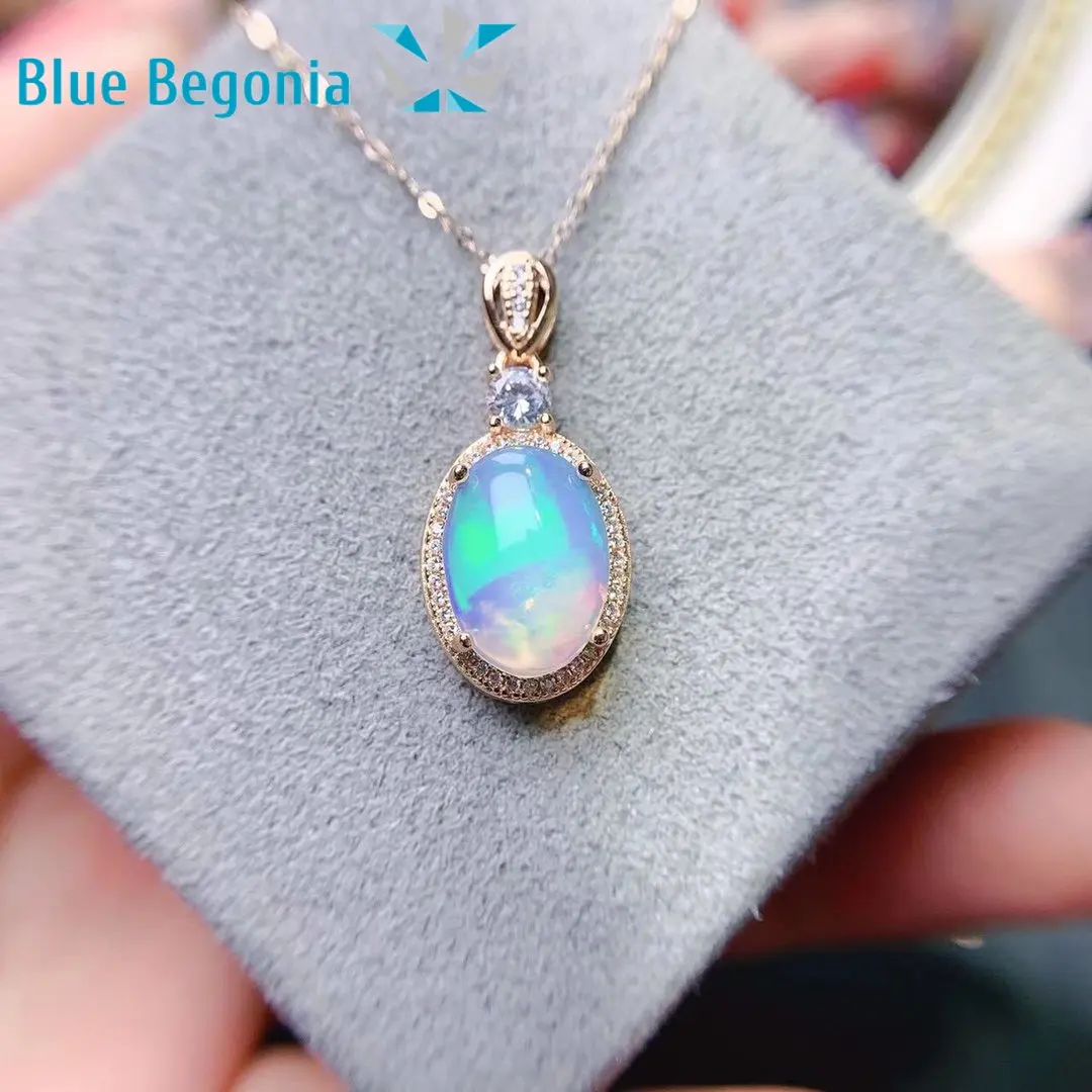 

Big Natural Australia Opal Pendants 925 Sterling Silver 10*14MM Gemstone Jewelry for Women Wedding Engagement Gift