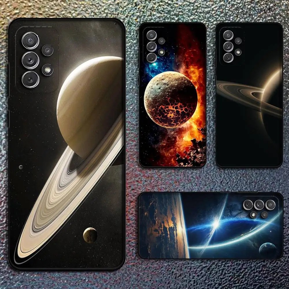 

Saturn Solar system Phone Case For Samsung S25,S24,S21,S22,S23,S30,Ultra,S20,Plus,Fe,Lite,Note,10,9,5G Black Cover