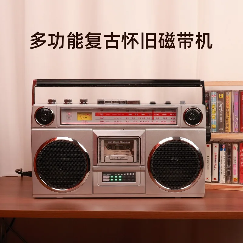 Vintage Handheld Cassette Tape Recorder Multi‑Band FM Radio Bluetooth Speaker Outdoor Audio Player