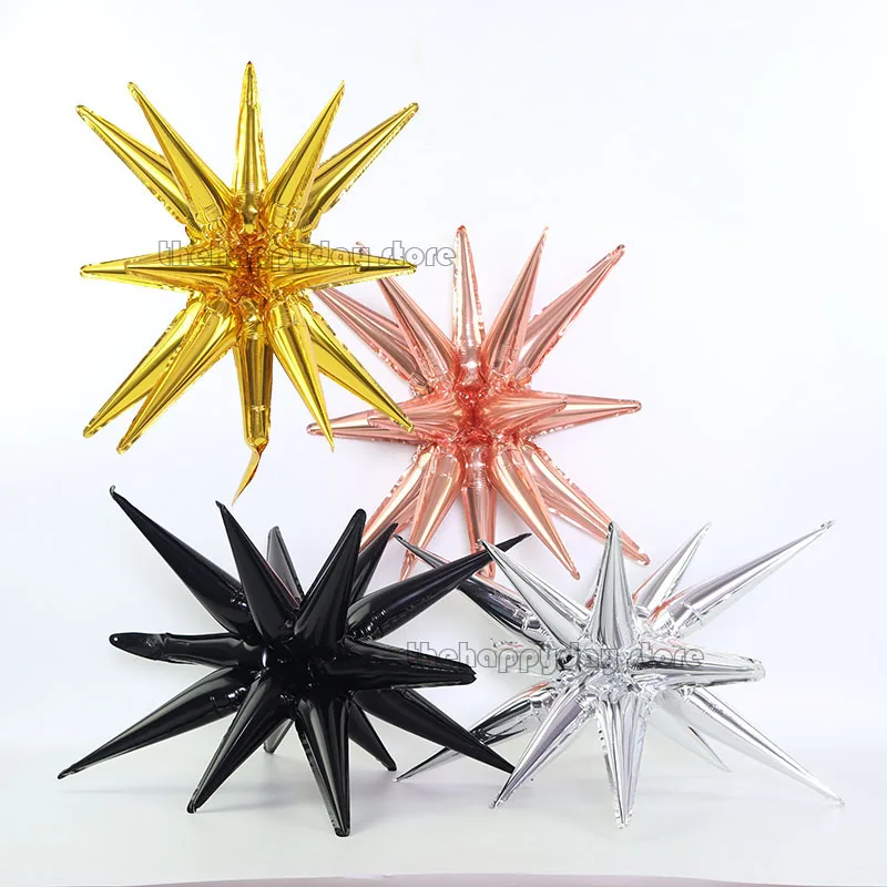 /1pcs siamesische Explosion Stern Ballon Starburst Luftballons Kegel Folie Luftballons Neujahr Weihnachten Hochzeit Geburtstags feier Dekor – Detail 4