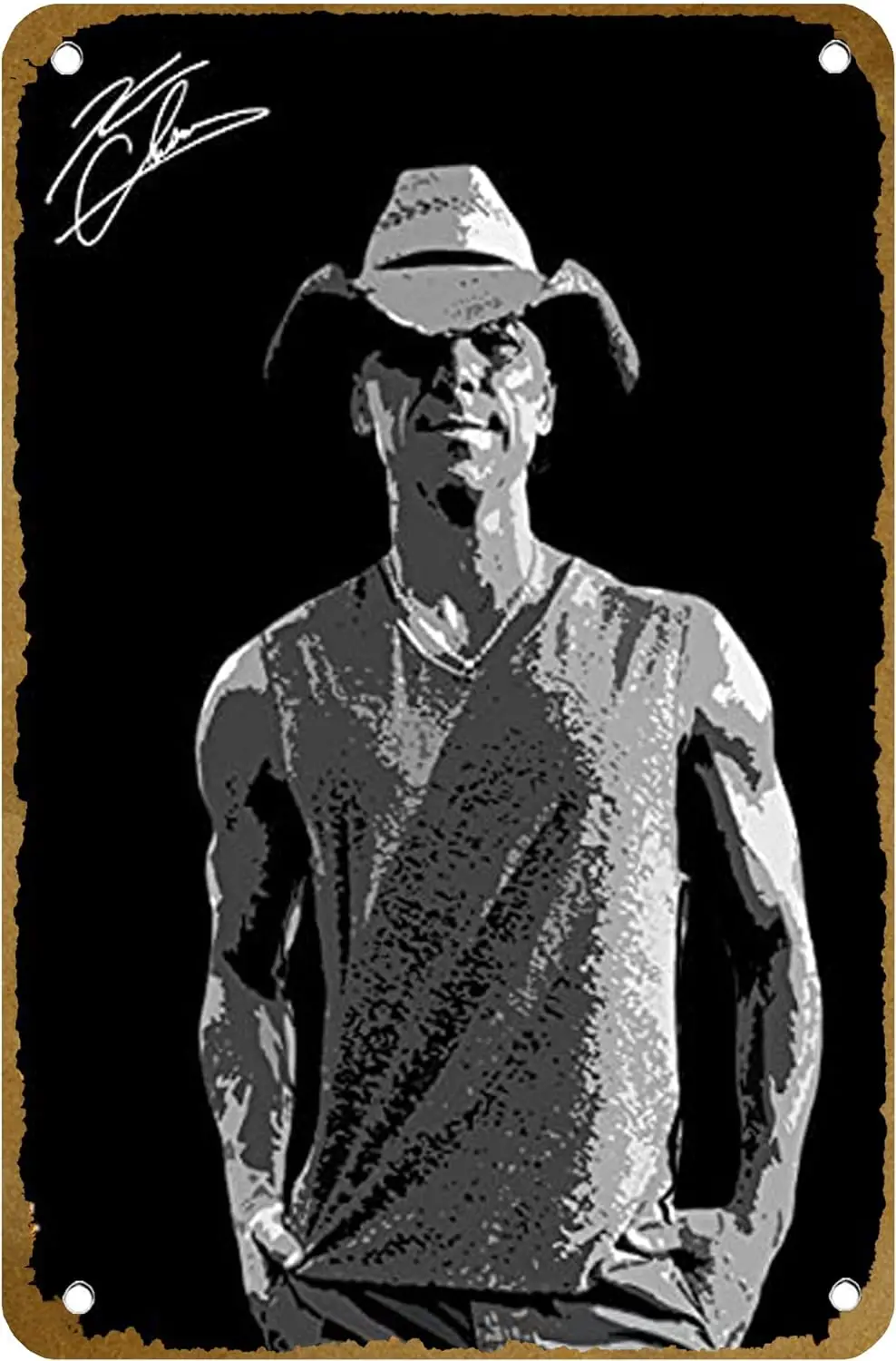 Coutry Music Kenny Chesney Poster Vintage Metal Tin sign Logo Family Club Bar Cafe Bedroom Art Wall Decoration Gift 8x12 inches