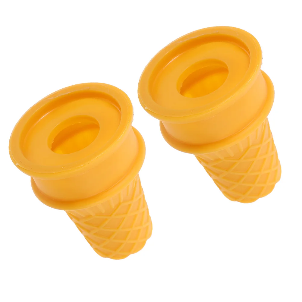 

2pcs Simulation Ice Cream Cone Realistic Food Decor Lightweight Pvc Fake Ice Cream Prop For Photography Party Display Pretend