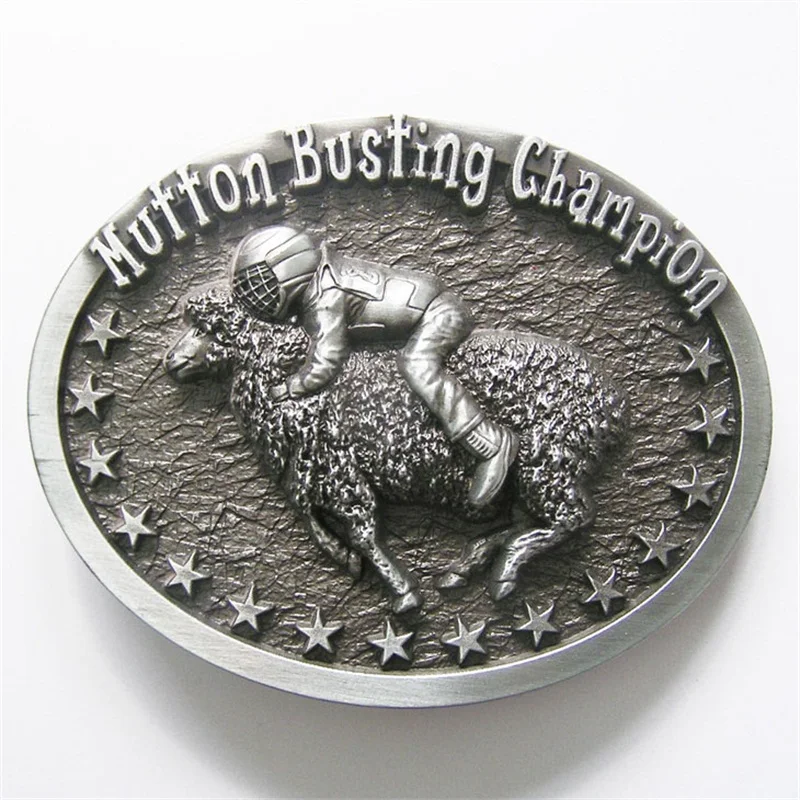 New Antique Silver Mutton Busting Champion Western Belt Buckle Gurtelschnalle also Stock in the US BUCKLE-WT106AS