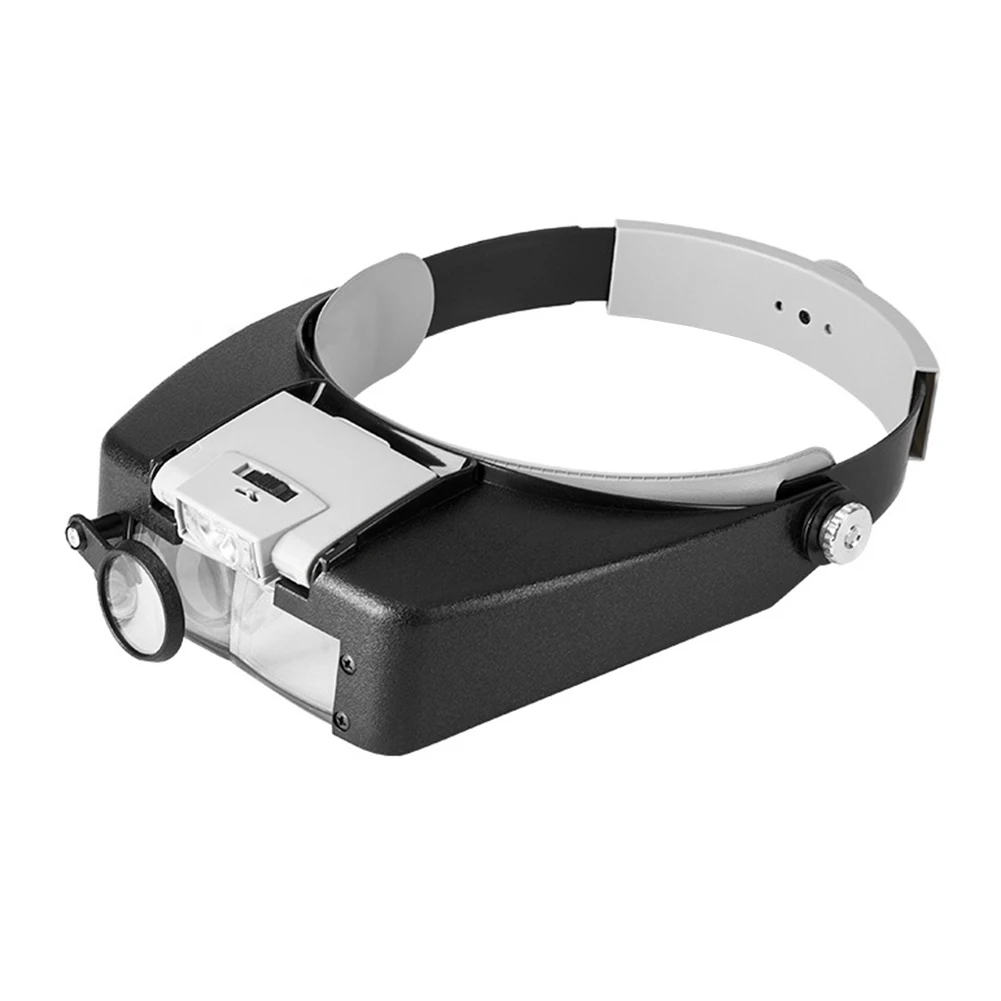 LED Light Headband Magnifier 1.5x 3x 8.5x 10x Illuminated Magnifier Lightweight Adjustable Band for Reading Jewelers