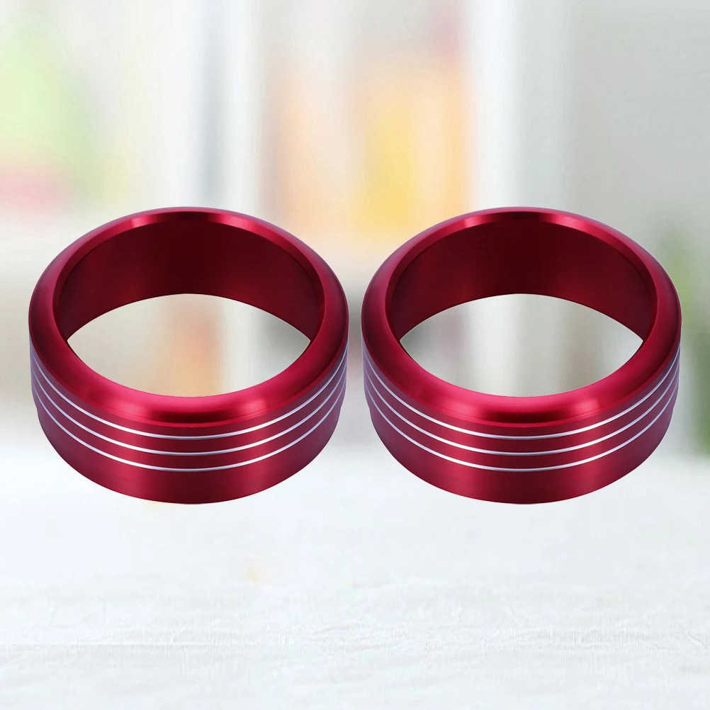 

2Pcs Air Conditioning Decorative Rings Climate Control Knob Cover Aluminum Durable STI Impreza Crosstrek