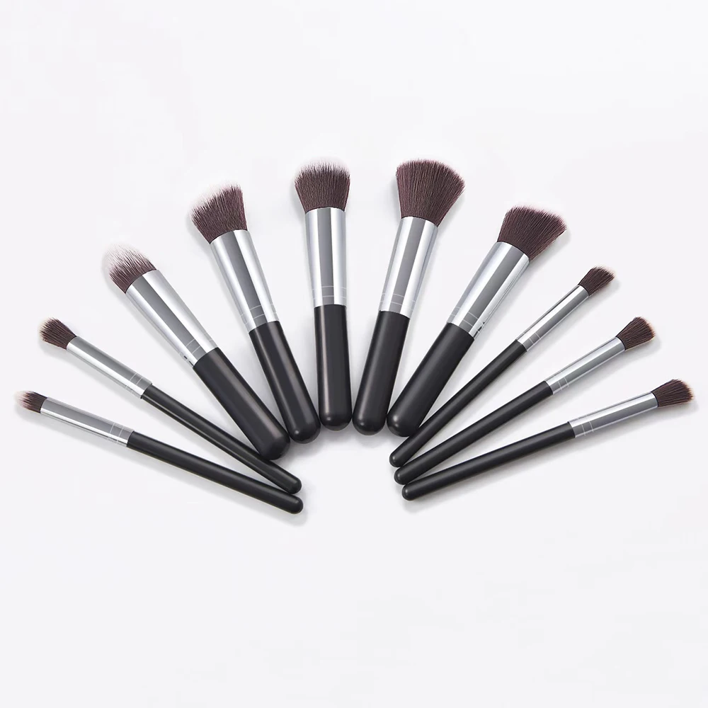 10PCs Minin Makeup Brush Set Cosmetict Makeup For Face Make Up Tools Women Beauty Professional Foundation Blush Eyeshadow