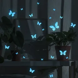 Butterfly Stickers Glowing 3D Butterfly Home Room Living Room Wall Decor Decal For Tile Window, DIY Wall Art Magnet Stickers