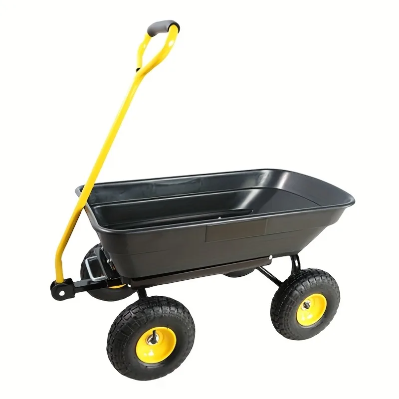 

Heavy-Duty Folding Garden Dump Cart with Steel Frame, Ergonomic Handle, Sturdy Construction for Gardening and Outdoor Projects