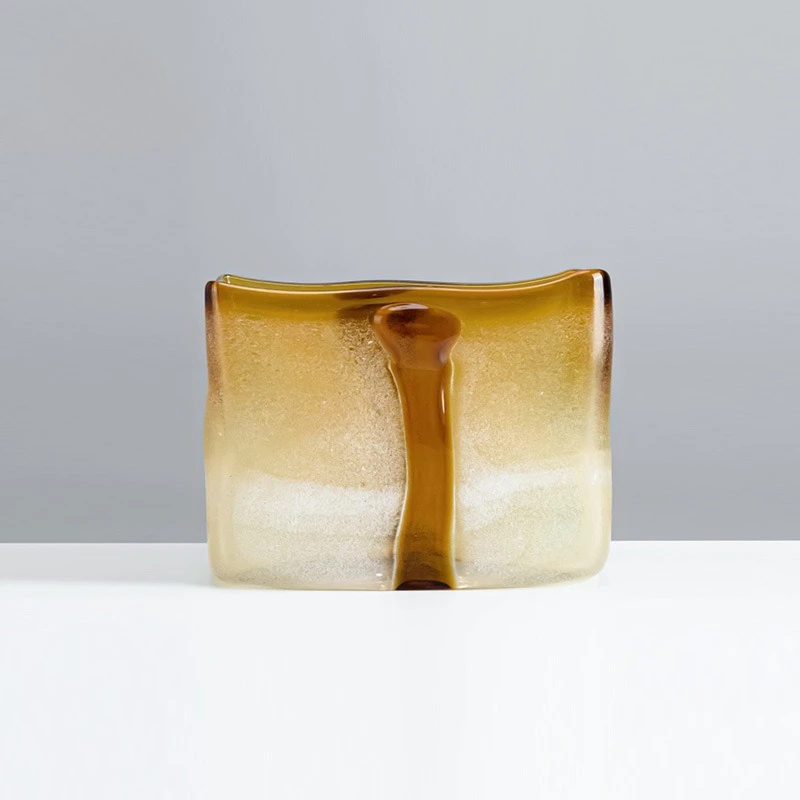 Creative Texture Whitening Amber Flower Arrangement Glass Flower Vase Home Decor Modern Luxury Vase Decoration Home