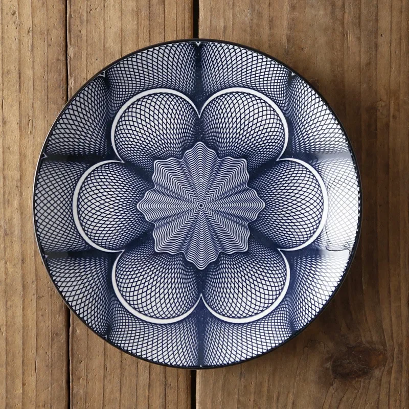 8-inch Nordic Creative Modern Simple Underglaze Color Ceramic Tableware Household Western-style Meal Snack Flat Plate