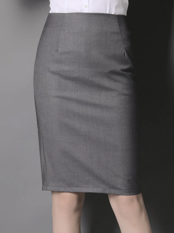 Gray Workwear Skirt High Waist Slimming Spring Autumn Interview Formal Women's Half-length Skirt Bodycon One-step Gown