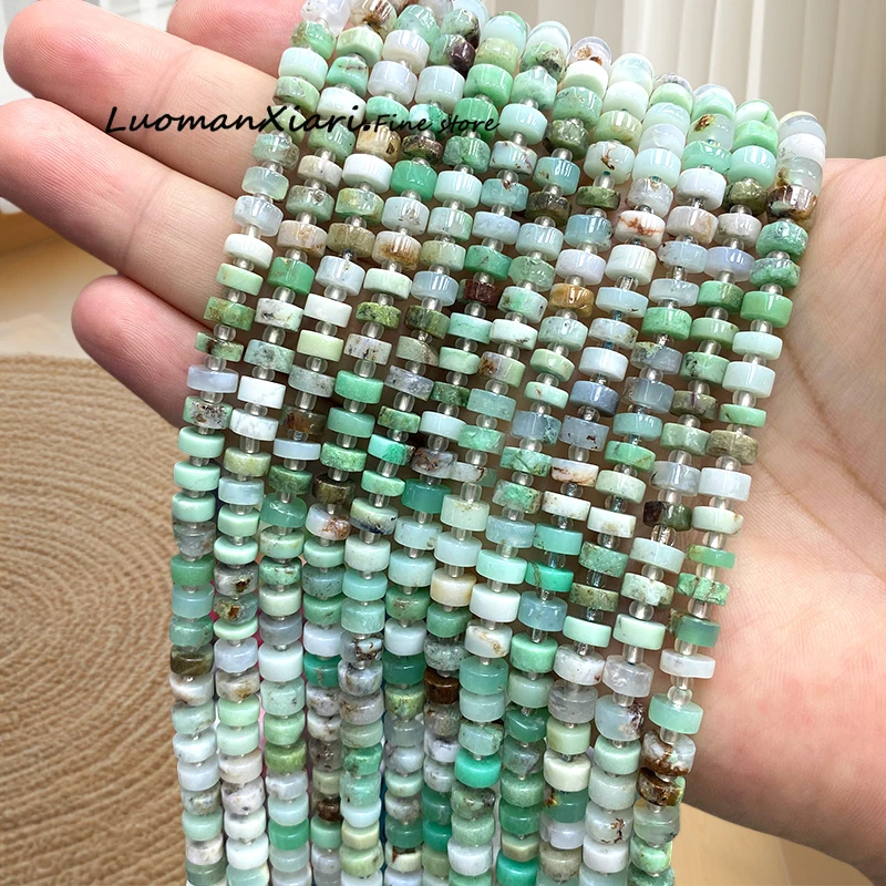 

3x6mm Rondelle Gemstone Australian Jade Natural Stone Loose Spacer Beads for Jewelry Making Diy Bracelets Charms Accessories
