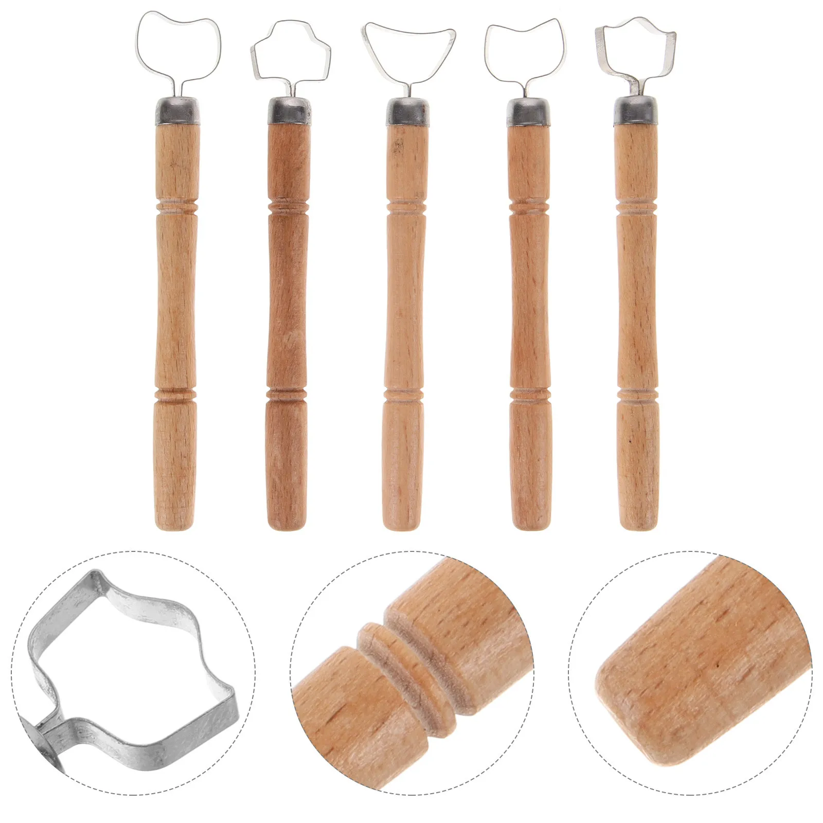 

5pcs Ceramic Sculpting Tools Wood Metal Handle Pottery Carving Tools For Clay Modeling Sculpture Art Craft Projects Clay