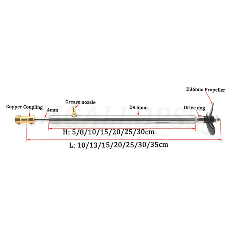 1set Include 4mm Boat Shaft Drive Shaft+3 Blades D36 Propeller+Copper Coupling+Shaft Sleeve With Grease Nozzle for Rc Boat