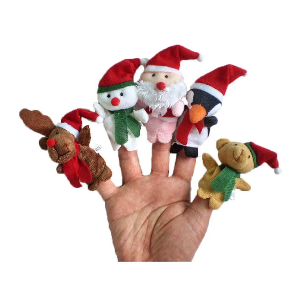 11pcs Christmas Finger Puppets Cartoon Animals and Family Members Finger Puppets Finger Dolls Toy kids finger puppets