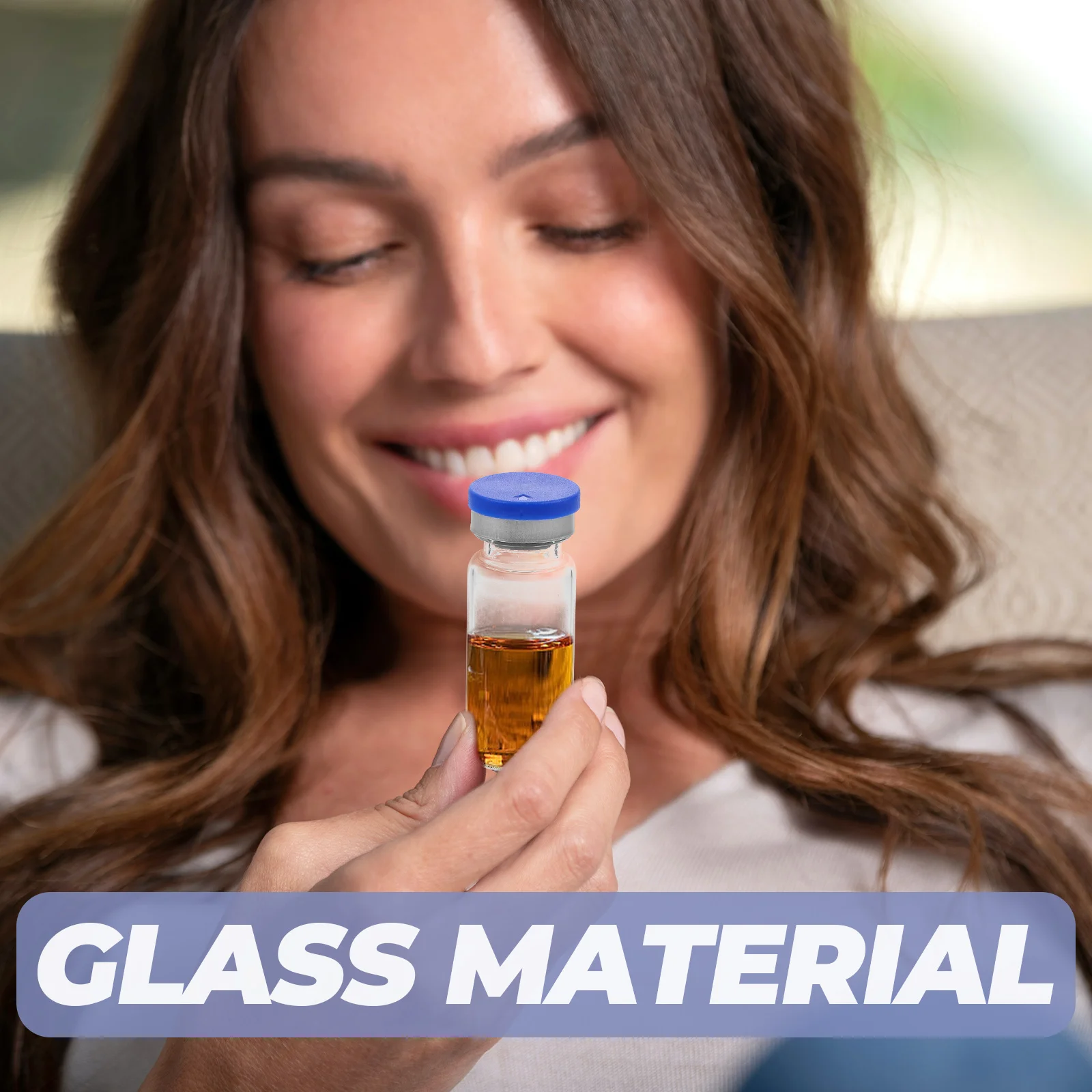 

20pcs Glass Bottles Clear Thickened Flat Bottom Sealed Containers High Pressure Resistant for Essential Oils Sample