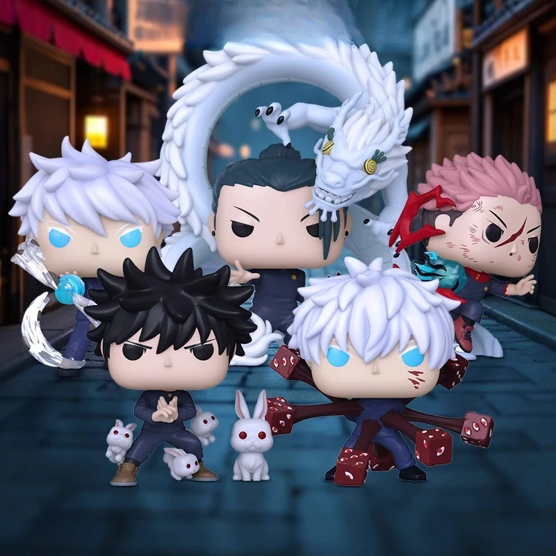 

FUNKO POP Jujutsu Kaisen: Satoru Gojo, Suguru Geto & Toji Zenin Аниме Настольное украшение Орнамент Модель Игрушки Коллекционная модель