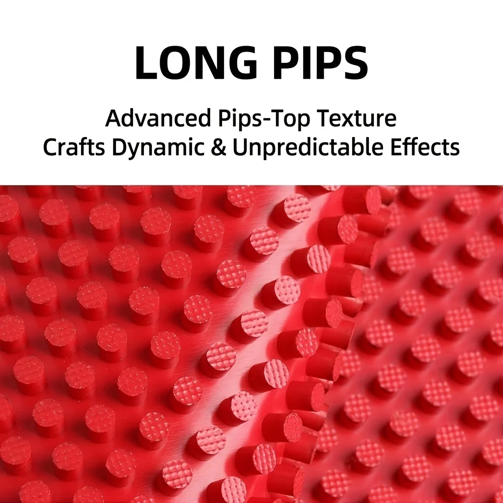 Boli Table Tennis Long Pips Rubber, Long Pips Rubber with Fine Small Particles for Table Tennis, Quirky Spin Table Tennis Racket Rubber view 5