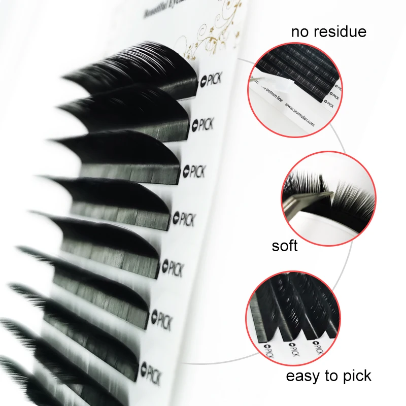 L+ LC L M Curl Lash Extension MIX Matte Faux Mink Eyelashes Extension Individual Eyelashes L+ LC L M Makeup False Lash Cilios