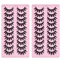 2 boxes of 20 pairs of thick eyelash extensions and reusable eyelash eye makeup tools (10 pairs)