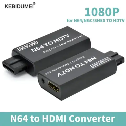 게임 콘솔 N64-HDMI 변환기 어댑터 N64/SNES/NGC/SFC용 플러그 앤 플레이 3.5mm 오디오 출력이 있는 HDMI 호환 어댑터