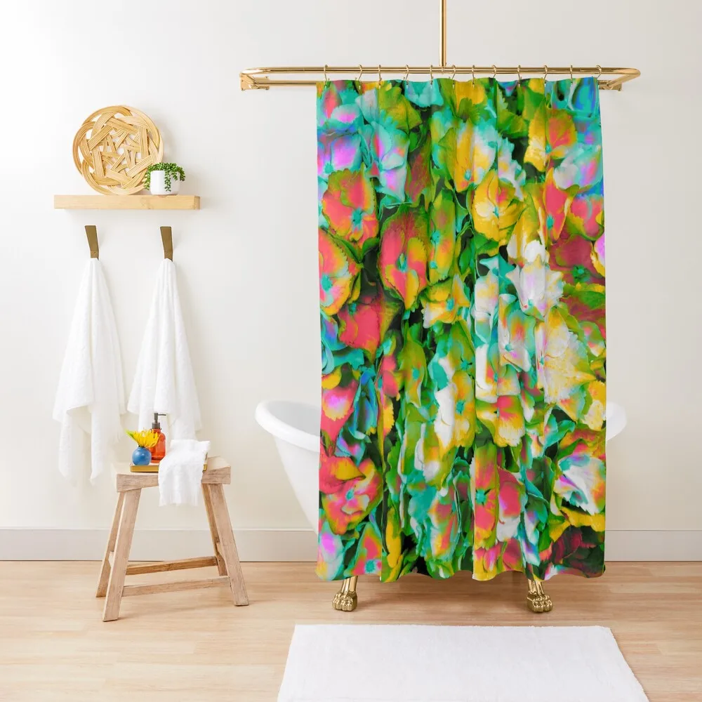 

Bright Hydrangea in Yellow Shower Curtain Waterproof Bathroom Shower For Shower Curtain