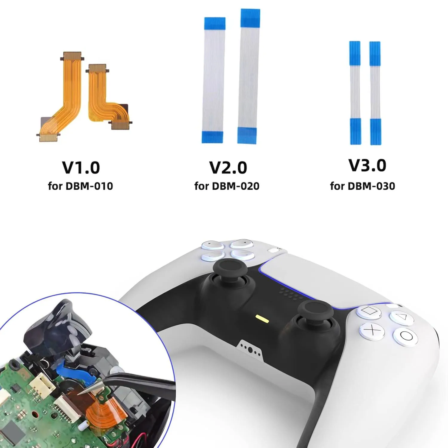 10 Pairs R2 L2 L1 R1 Trigger Button Ribbon Flex Cable Replacement for Dualsense PS5 Controller BDM-010 020 030 Repair Parts