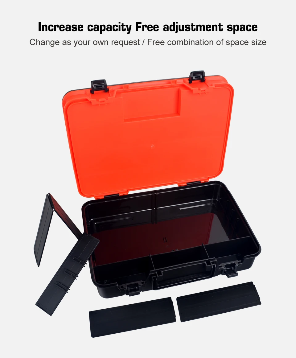 Neue Große Angelgerät Box Doppel Schicht Angeln Zubehör Kunststoff Lagerung Box Köder Organizer Karpfen Haken Container Meer Werkzeug Fall – Detail 3