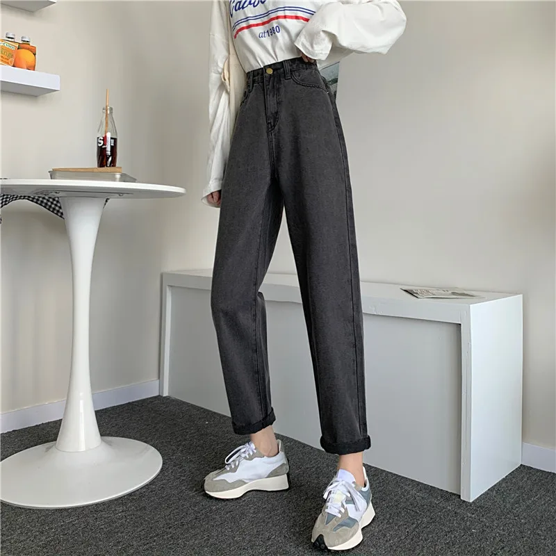 High Waist Straight Leg Denim Jeans Women's Fall New Sle Dad's e Tube Pants Loose Versatile Slimming Trendy INS