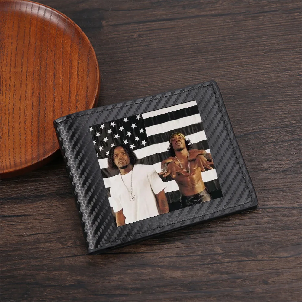Flag stars stripes black and white men Men's Wallets Simple Business Modern Stylish Printing Design Gifts For Father Boyfriend C