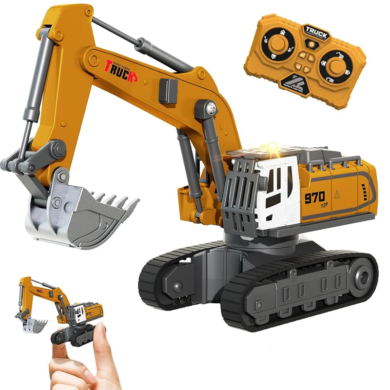 

Радиоуправляемый экскаватор 1:64, миниатюрная модель из сплава, самосвал, 2.4G, имитация строительной техники, игрушка для детей, подарок для мальчика