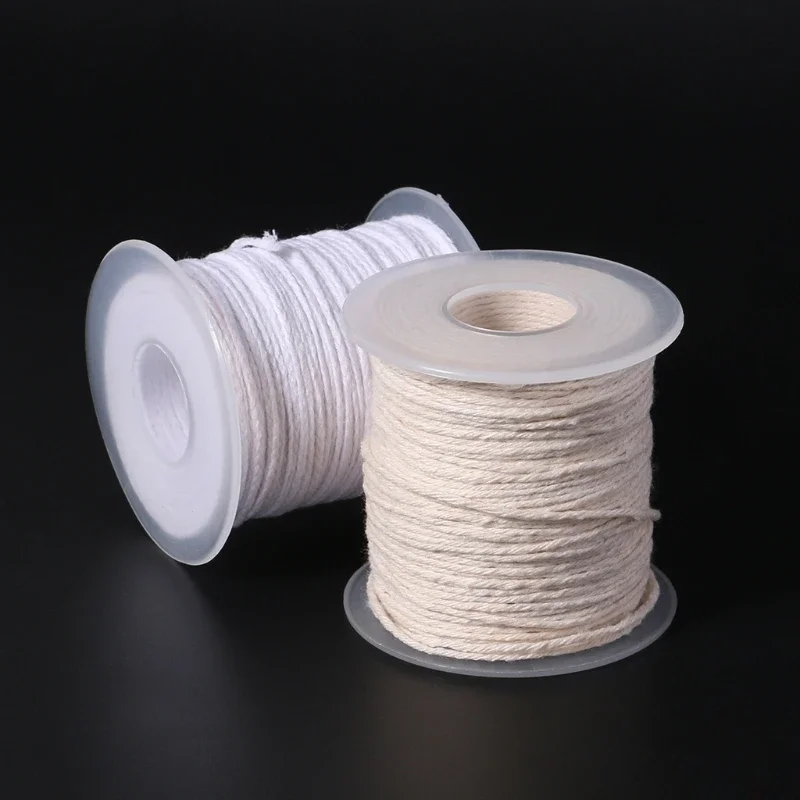 1 Pc 61m Cotton Braid Wick Spool Non-smoke DIY Oil Lamps Candles Supplies