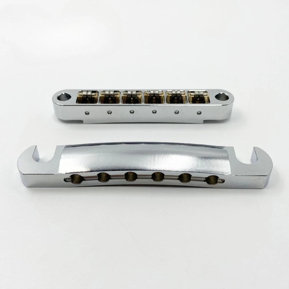 

Multi-Material Guitar Bridge High-End 6-String Bridge with Brass Stainless Steel Titanium Aluminum Alloy for LP electric guitar