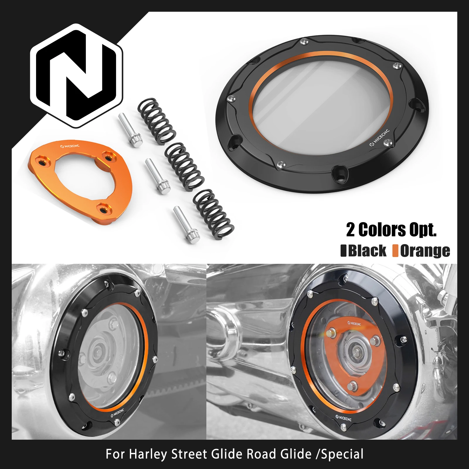 For Harley Street Glide FLHX /Special Road Glide /Special M8 Derby Clutch Cover Clutch Power Plate Road King FLHR Electra Glide