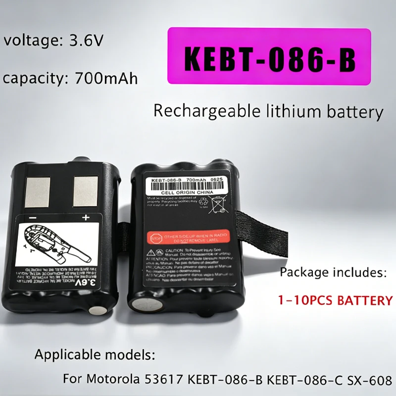 KEBT-086-C 700mAh Battery 3.6V NiMH Rechargeable Batteries for Motorola 53617 KEBT-086-B KEBT-086-C SX-608 FV700 2-Way Radios