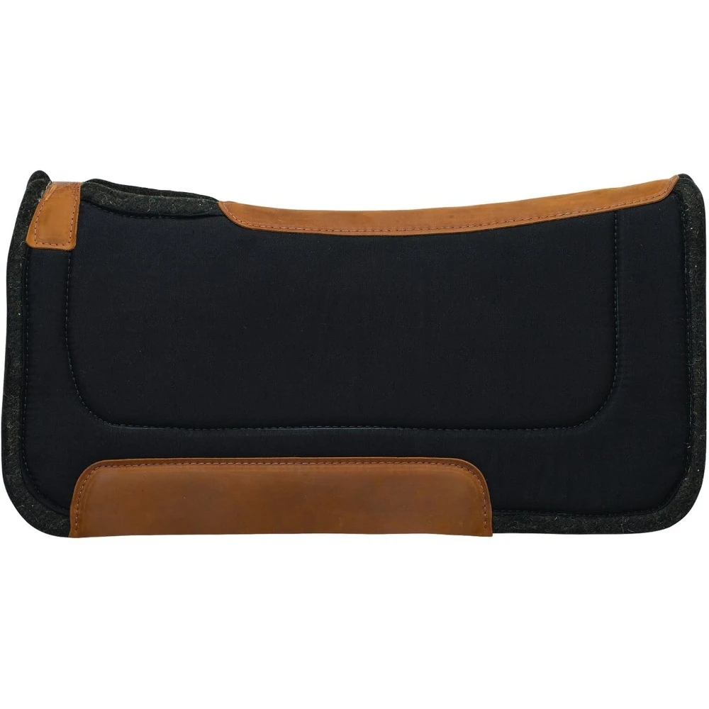 Leather Contoured Saddle Pad with Wool Felt Bottom Ideal Equine Accessory Relaxed Experience Close Contact Fit Saddle Pad