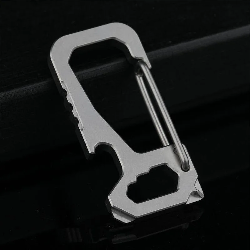 Multifunctional Titanium Alloy Keychain Tool Bottle Opening Waist Hanging Car Key Chain Minimalist Storage Screwdriver