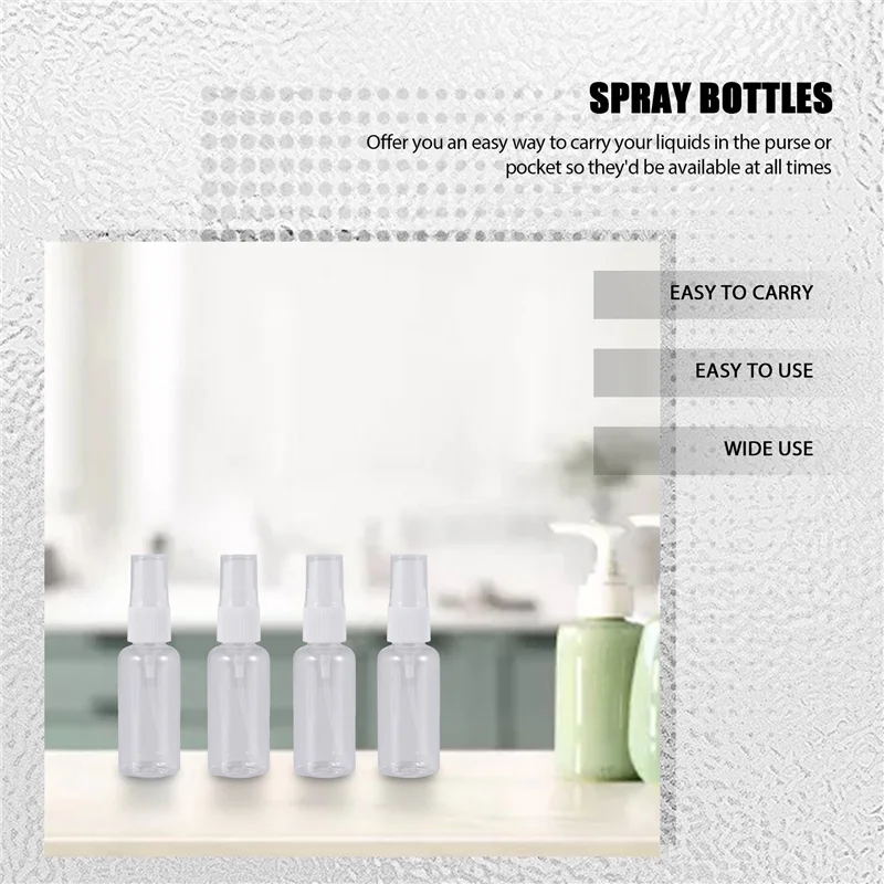 AY03-36Pcs 30Ml/1Oz Mini Fine Mist Spray Bottles Refillable Bottles Small Empty Clear Plastic Travel Size Bottles