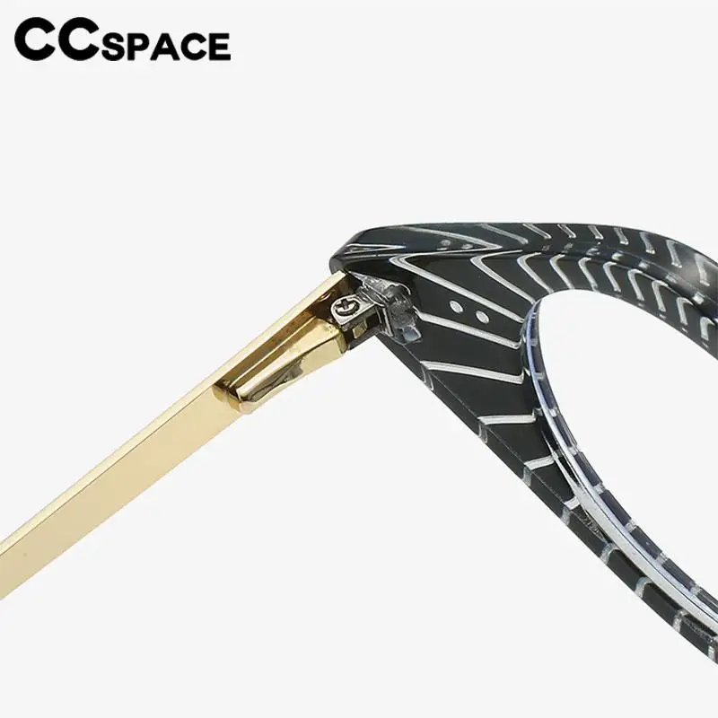 57281 Cat Eye Stripe Anti Blue Light Glasses Women Small Size Y2K Optical Spectacles Frame Fashion Rivet Prescription Eyeglass