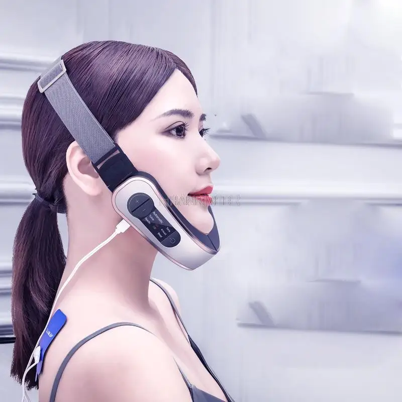 V instrument visage micro courant électrique lifting masseur visage mince rouge bleu instrument de beauté