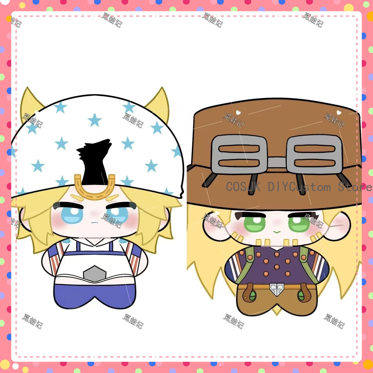 

Anime Gyro Zeppeli Johnny Joestar Kawaii 10CM Cute Stuffed Plushie Pendant Cosplay Figure Keychain Bag Dango Halloween Fans Gift