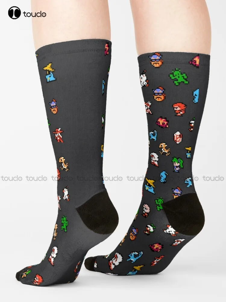 

Final Fantasy Pixel Board Socks Soccer Socks Women Personalized Custom 360° Digital Print Gift Harajuku Street Skateboard Socks